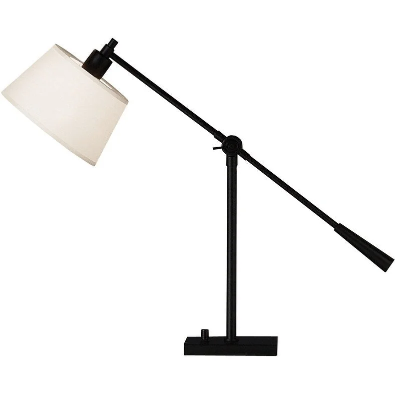 metal table lamps with a matte black finish for a sleek appearancemetal table lamps with a matte black finish for a sleek appearanceRobert Abbey 1833 One Light Table Lamp Real Simple Matte Black Powder Coat over Steel - One Size