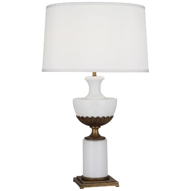 fabric table lamps with a linen shade for a relaxed and breathable lookfabric table lamps with a linen shade for a relaxed and breathable lookRobert Abbey 3325 One Light Table Lamp Williamsburg Ludwell Polished White Glass w/ Aged Brassed - One Size