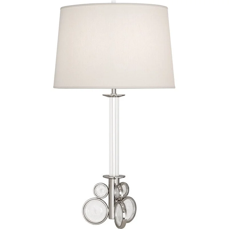 coastal style table lamps with nautical elements for beach housescoastal style table lamps with nautical elements for beach housesRobert Abbey S584 One Light Table Lamp Atticus Polished Nickel w/ Swirled Bubble Glass - One Size