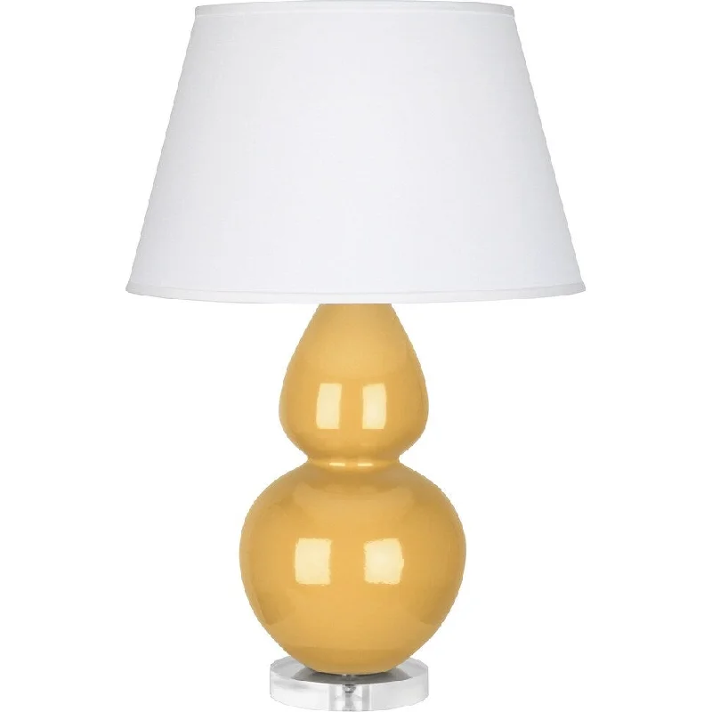 leather table lamps with a distressed texture for a rugged charmleather table lamps with a distressed texture for a rugged charmRobert Abbey SU23X One Light Table Lamp Double Gourd Sunset Yellow Gla - Exact Size