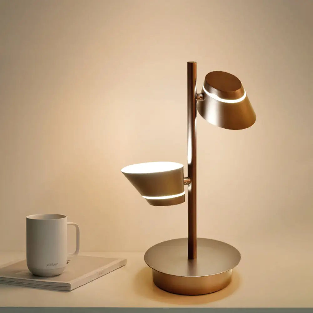 industrial style table lamps with exposed bulbs for loft apartmentsindustrial style table lamps with exposed bulbs for loft apartmentsSwivelable Angled Cone Shade Night Lamp - Modern Metal Bedside Table Lighting (Coffee)