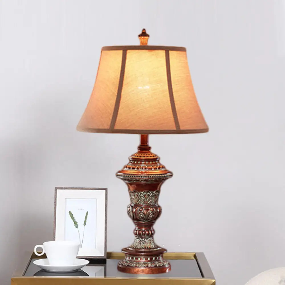 rustic farmhouse table lamps for cozy kitchensrustic farmhouse table lamps for cozy kitchensVintage Style Bell Shade Nightstand Lamp in Red Brown with Urn-Shaped Base, 25"/29.5" H rustic farmhouse table lamps for cozy kitchensrustic farmhouse table lamps for cozy kitchensVintage Style Bell Shade Nightstand Lamp in Red Brown with Urn-Shaped Base, 25"/29.5" H